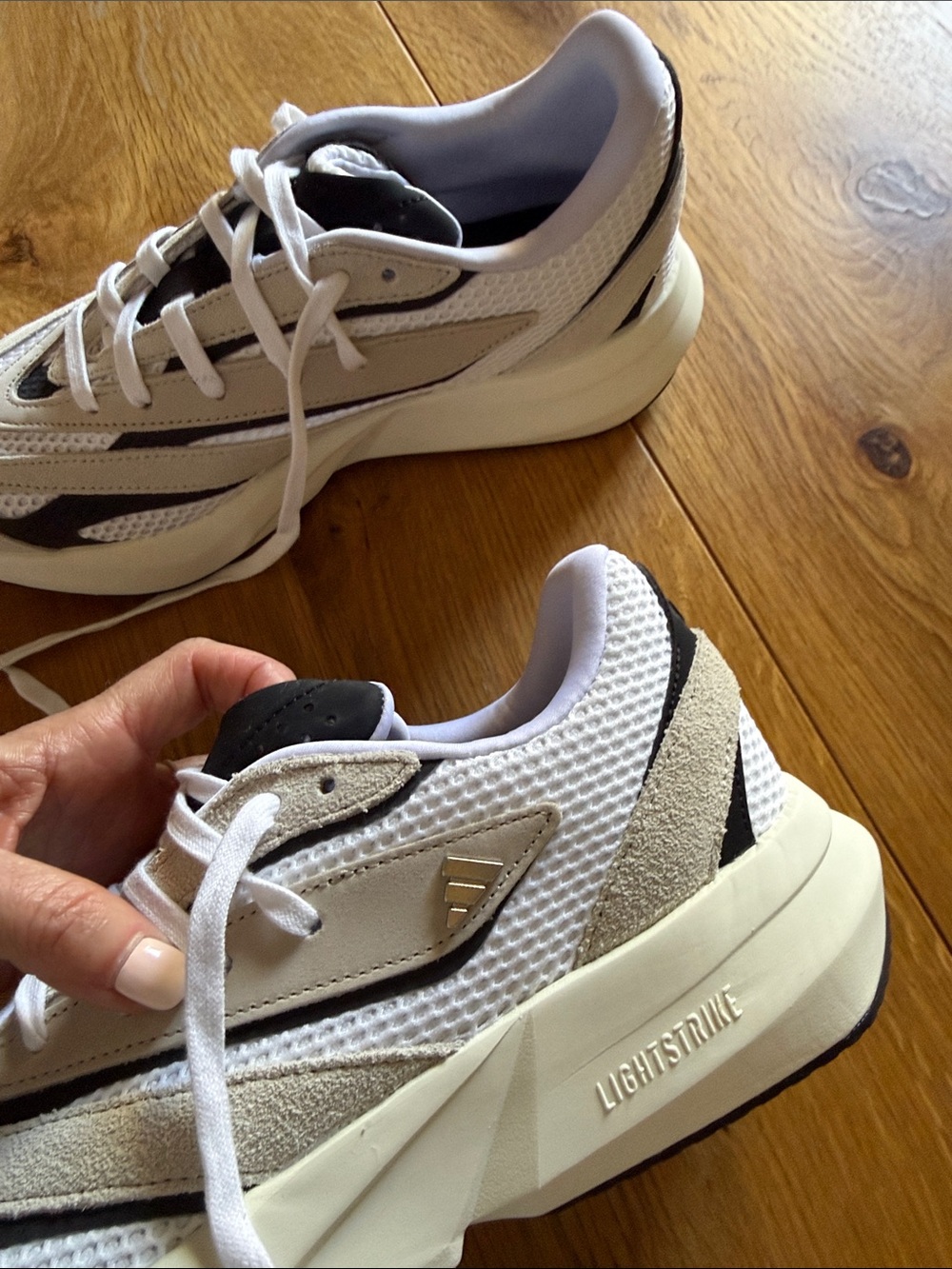 adidas Women's White and Black Athletic Sneakers - Picture 3 of 5